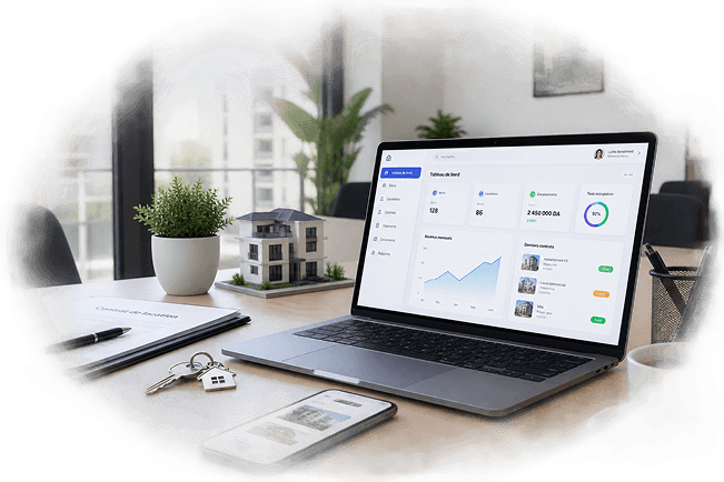 Tableau de bord Nboosti Immobilier sur ordinateur et mobile